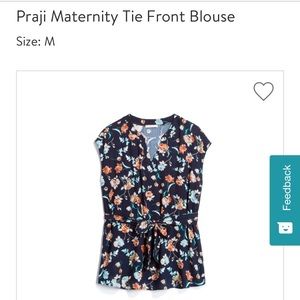 Le Liz blue floral Medium maternity shirt